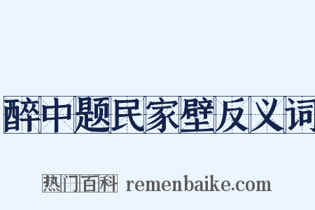 醉中题民家壁反义词是什么意思的图片